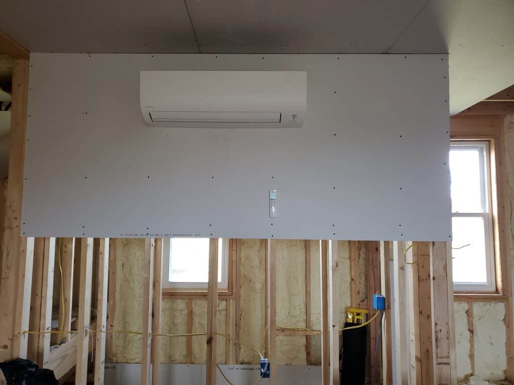 Daikin Ductless on new construction install South of Fort Wayne