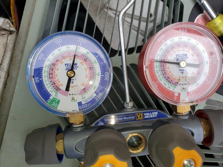 AC gauges sitting on a condenser in FW